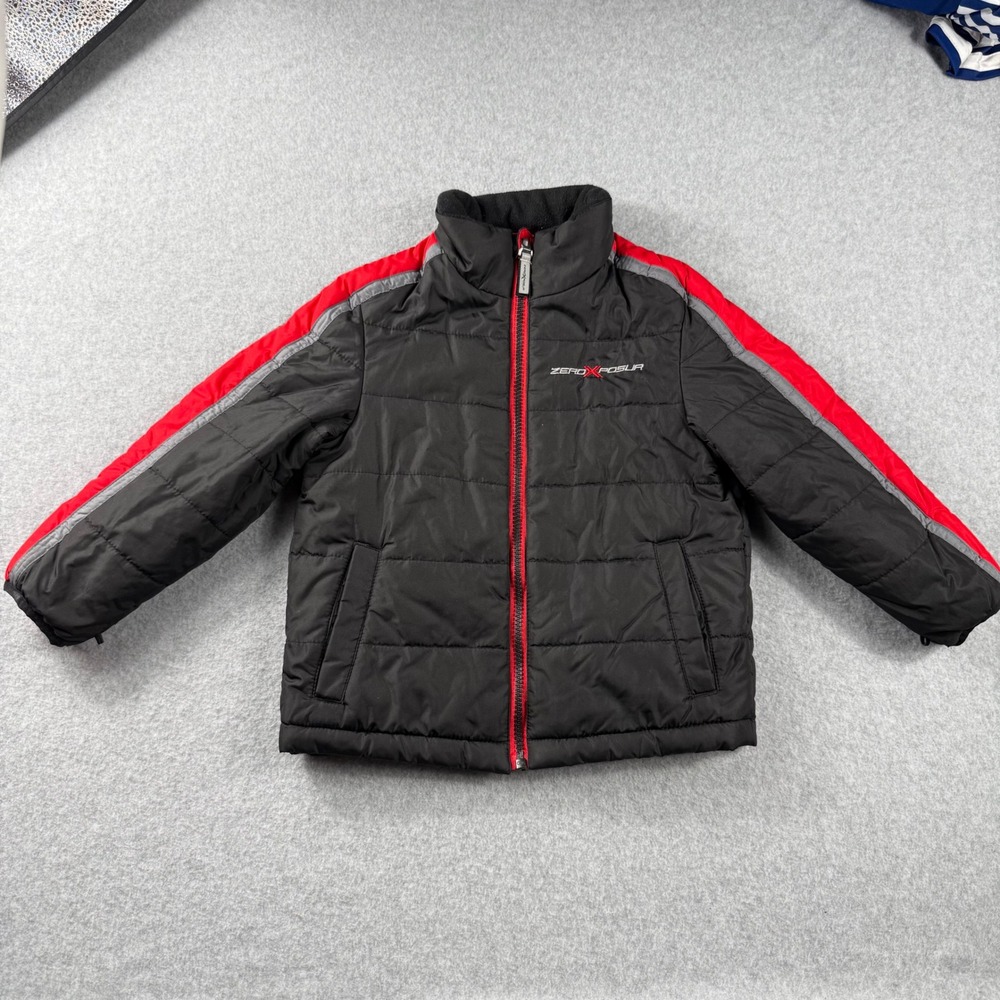 ZeroXposur Puffer Jacket Size 4 Black Red Sporty Gorpcore Winter Coat